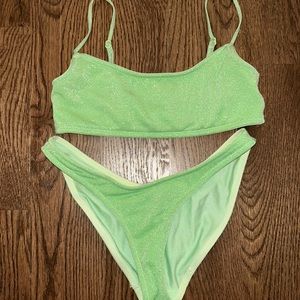 light green triangle bikini, xs